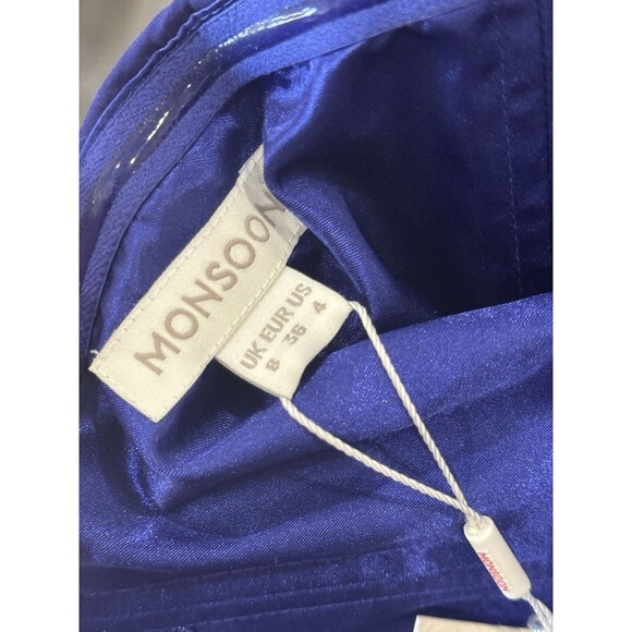 Monsoon Purple Strapless Floral  Maxi  Evening Gown Dress Women's US Sz 4 New - Picture 7 of 8